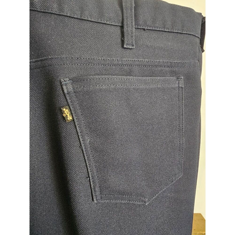 Vintage 70s Levis Sta Prest Trousers Navy Blue 5 Pocket Knit Talon 42 USA 38